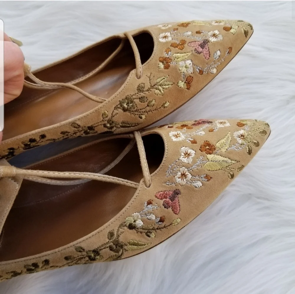 New Aquazzura Belgravia Lace Up Flat